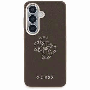 Guess Grained Big 4G Metal Logo Чехол для Samsung Galaxy S26+ - коричневый