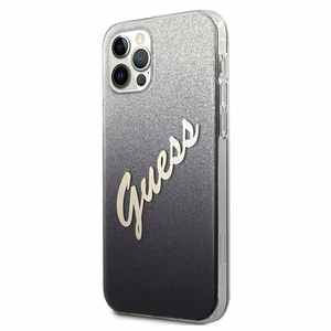 Guess GUHCP12LPCUGLSBK iPhone 12 Pro Max 6.7" black/black hardcase Glitter Gradient Script