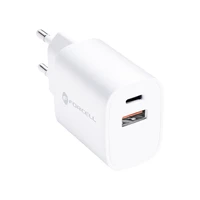 FORCELL F-ENERGY TFK-TC-30WPD ceļojuma lādētājs Type C + USB A PD QC4.0 3A 30W balts