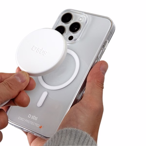 SBS D3O magnētiskais MagSafe apvalks iPhone 15 Pro viedtālrunim – caurspīdīgs