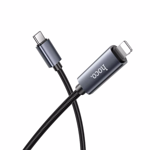 Cable USB C to Lightning Hoco PD 27W with display 1 m X112 black