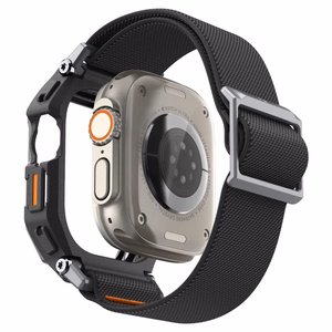 Spigen Lite Fit Pro siksniņa un rūdīta stikla ekrāna aizsargs Apple Watch Ultra 49 mm, melni