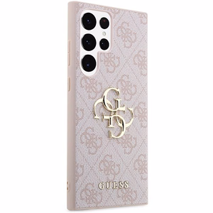 GUESS apvalks SAMSUNG S24 Ultra GUHCS24L4GMGPI (Ādas 4G metāla logotips) rozā