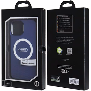 Audi IML Magnētiskais apvalks viedtālrunim iPhone 15/14/13 ar lielu logotipu - zils