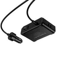 Auto lādētājs Hoco 2xUSB A + 2xUSB C+3x cigarešu šķiltavas pieslēgvietas PD QC3.0 240W Z64 melns