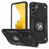 Wozinsky Ring Armor viedtālruņa apvalks Samsung Galaxy S23 bruņu apvalks ar magnētisku turētāju un gredzenu melns