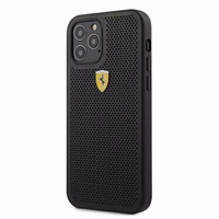 Ferrari FESPEHCP12LBK iPhone 12 Pro Max 6.7" melns/melns cietais apvalks On Track Perforated