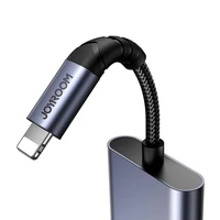 2‑in‑1 audio adapteris Joyroom SY-L01 Lightning uz 3.5mm + Lightning (melns)