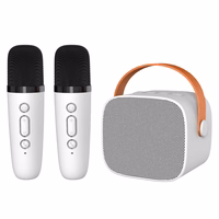 Blavec portatīvais Bluetooth skaļrunis WS-07 Karaoke Party 5W ar 2 mikrofoniem balts