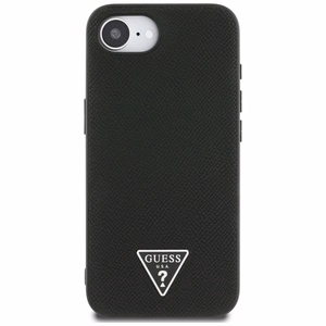 Guess Grained Triangle MagSafe viedtālruņa apvalks iPhone 16e - melna