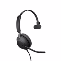 Jabra Evolve2 40 MS Mono USB-A - wired over-ear headphones, melns