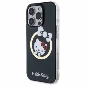 Hello Kitty IML Jautrā lente magnētiskais iPhone 16 Pro Max viedtālruņa apvalks - melns