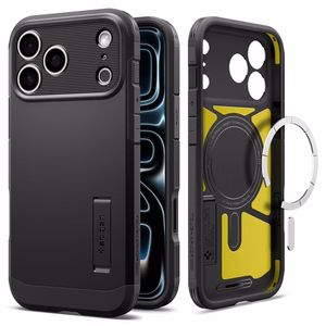 Spigen Tough Armor MagSafe maciņš modelim iPhone 18 Pro / 17 Pro – krāsa: melna