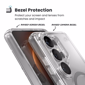 Speck Presidio Perfect-Clear Magnet vāciņš ierīcei Samsung Galaxy S26 Ultra, “Clear / Silver” krāsā