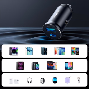Joyroom JR-CCN05 automašīnas lādētājs USB-C / USB-A 30W, melns