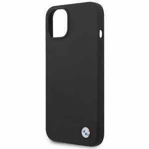 BMW BMHCP14MSILBK iPhone 14 Plus 6.7 - melns silikona/metāla logotips