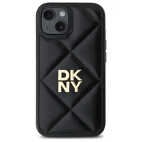 DKNY Quilted Stack Logo viedtālruņa apvalks iPhone 15 - melns