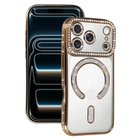 Viedtālruņa apvalks Bling Magsafe Case for Iphone 17 Pro Max - zeltains