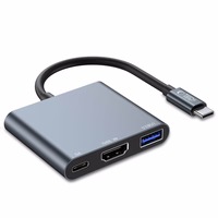 HUB Tech-Protect V1 3in1 USB-C - USB-A 3.0 / USB-C PD 100W / HDMI 4K 30Hz - pelēks