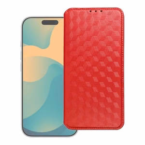 Sarkans Cubic Book atverams maciņš Motorola G57 POWER