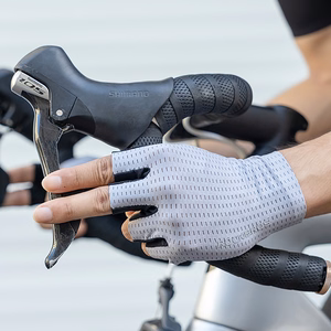 Rockbros Breathable Short Finger Cycling Gloves, Size: S - Gray