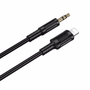 Borofone AUX kabelis BL25 Nice - Lightning uz jack 3,5mm - 1 metrs melns