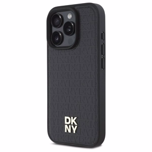 DKNY Repeat Pattern Stack Logo MagSafe iPhone 16 Pro Case - Black