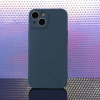 Vienkāršs krāsains magnētiskais viedtālruņa apvalks iPhone 14 6,1" tumši zils