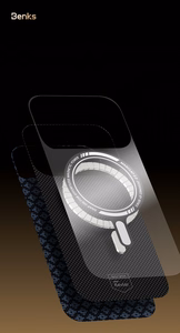 Чехол Benks Magnetic Armor Air Grid Kevlar металлическая рамка 600D (0069) для iPhone 17 Pro оранжевый
