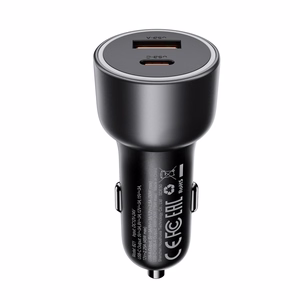 Acefast B21 75 W USB-C + USB-A auto lādētājs, melns