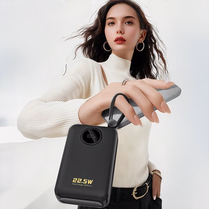 Dudao K14+ portatīvais lādētājs 20000mAh 22.5W USB-C / USB-A / iebūvēti Lightning un USB-C kabeļi - melns