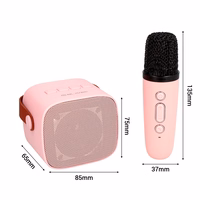 Blavec portatīvais Bluetooth skaļrunis WS-07 Karaoke Party 5W ar 2 mikrofoniem rozā