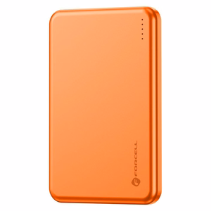 Forcell F-Energy Slim F5K9 ārējais akumulators, saderīgs ar MagSafe, 5000 mAh, 15 W, QC 4.0, PD 3.0, oranžs