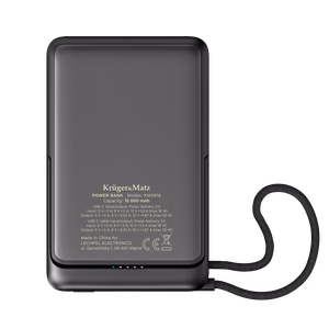 Kruger&Matz ārējais akumulators, 10000 mAh, Li-Polymer, QC un PD, CCC sertifikāts Āzijas valstīm