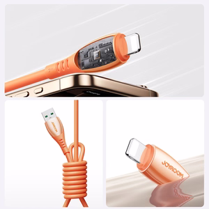 Joyroom S-A59 Vibrant Series 3A USB-A - Lightning kabelis 1.2m - oranžs