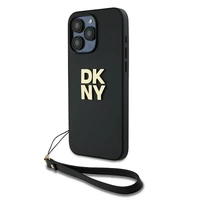 DKNY Viedtālruņa apvalks ar siksniņu un logotipu iPhone 15 Pro Max - melns