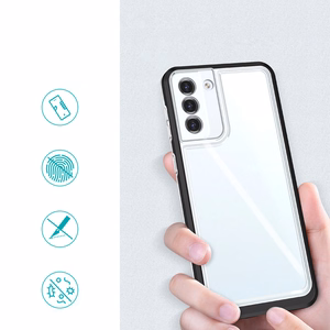 Clear 3in1 viedtālruņa apvalks Samsung Galaxy S23+ silikona apvalks ar rāmi melns