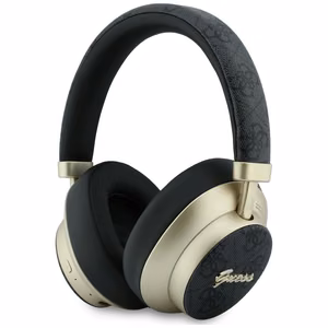 Bezvadu austiņas Guess ENC 4G Gold Script Metal, melnas