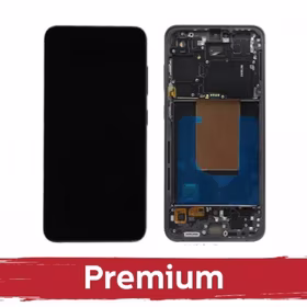LCD displejs saderīgs ar Samsung S721 S24 FE ar rāmi / Grafīta (melns) / OEM