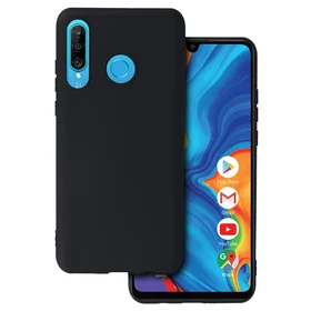 Matēts aizmugurējais viedtālruņa apvalks HUAWEI P30 LITE melns