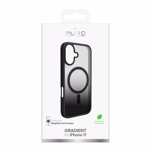 Puro Gradient TPU MagSafe saderīgs viedtālruņa apvalks iPhone 17 - melns