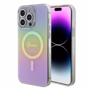 Guess GUHMP15XHITSP iPhone 15 Pro Max 6.7" rozā/rozā cietais apvalks IML Iridescent MagSafe