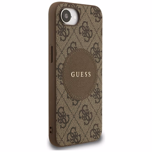 Guess 4G Circle Classic Logo Magnētiskais viedtālruņa apvalks iPhone 16e - brūns