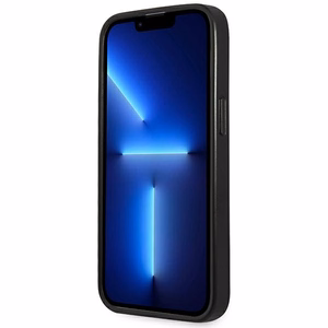 Guess GUHCP14LPSATLK iPhone 14 Pro 6.1 "melns/melns cietais apvalks SaffianoTriangle Logo