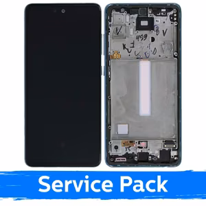 LCD Displejs Saderīgs ar Samsung A525 (A526) A52 Ar Frame / Awesome Zils / (Service Pack)