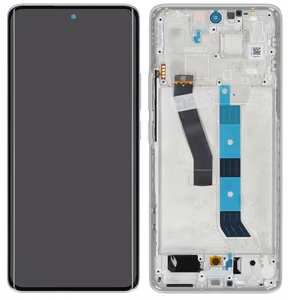 Oriģināls sudraba krāsas Xiaomi Poco M8 5G displeja modulis ar skārienpaneli un rāmi (servisa iepakojums)