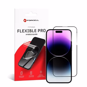 Forcell Lankstais Nano stikls 5D skirtas iPhone 14 Pro Max melns