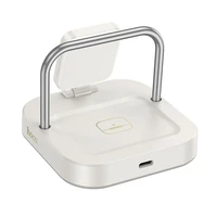 Bezvadu lādētājs Hoco 3in1 3A 5W, savietojams ar Apple Watch CQ16A, balta spalva