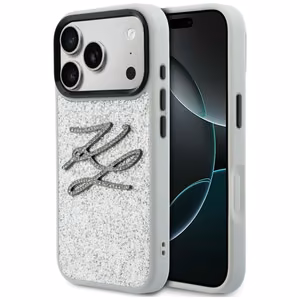 Karl Lagerfeld IML Glitter KL Diamond Logo maciņš for iPhone 17 Pro - sudraba