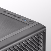 Mars Gaming MC-F melns, ATX Gaming Semitower, Full Tempered Glass Window, Metal-Mesh Front, 4x 120mm ARGB Fans